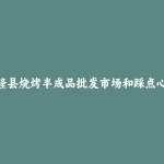 洛隆县烧烤半成品批发市场和踩点心得