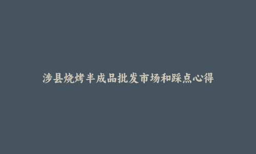 涉县烧烤半成品批发市场和踩点心得