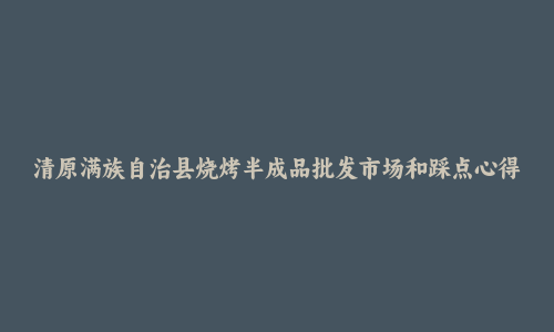 清原满族自治县烧烤半成品批发市场和踩点心得