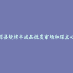 湘潭县烧烤半成品批发市场和踩点心得