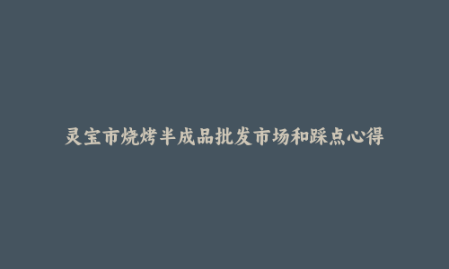 灵宝市烧烤半成品批发市场和踩点心得