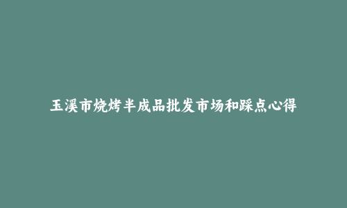 玉溪市烧烤半成品批发市场和踩点心得