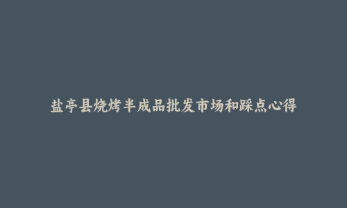 盐亭县烧烤半成品批发市场和踩点心得