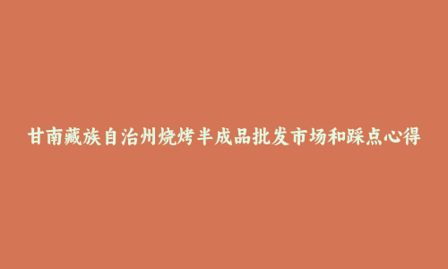 甘南藏族自治州烧烤半成品批发市场和踩点心得
