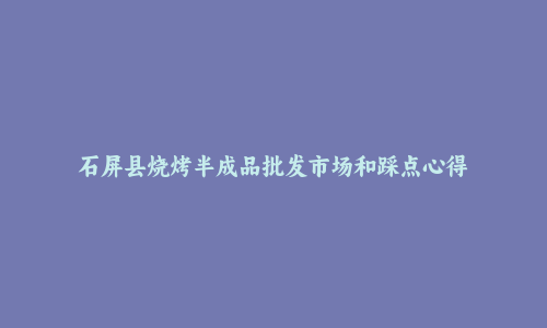 石屏县烧烤半成品批发市场和踩点心得
