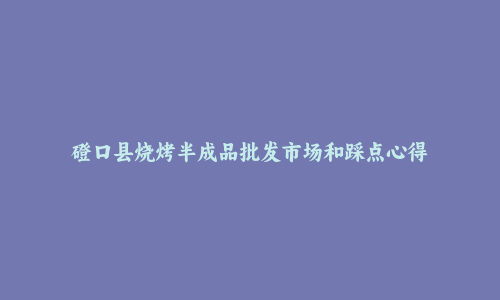 磴口县烧烤半成品批发市场和踩点心得