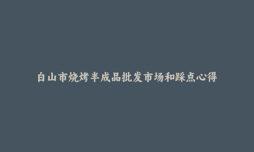 白山市烧烤半成品批发市场和踩点心得