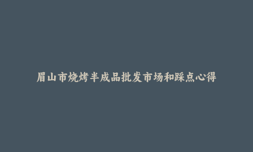 眉山市烧烤半成品批发市场和踩点心得