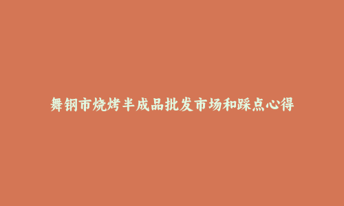 舞钢市烧烤半成品批发市场和踩点心得