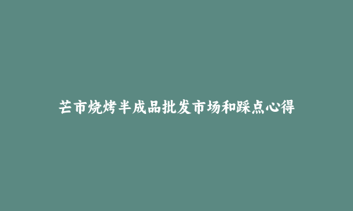 芒市烧烤半成品批发市场和踩点心得