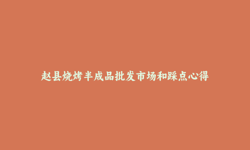 赵县烧烤半成品批发市场和踩点心得