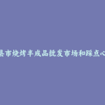 辉县市烧烤半成品批发市场和踩点心得