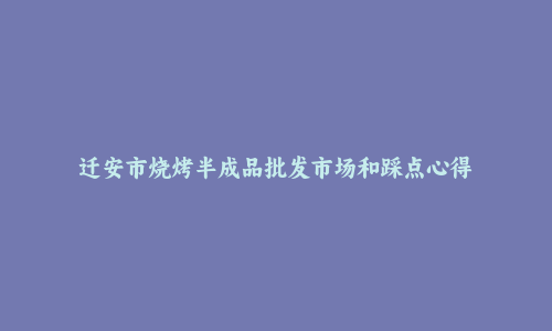 迁安市烧烤半成品批发市场和踩点心得