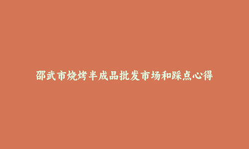 邵武市烧烤半成品批发市场和踩点心得