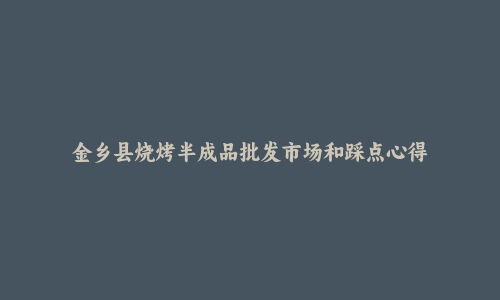 金乡县烧烤半成品批发市场和踩点心得