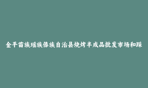 金平苗族瑶族傣族自治县烧烤半成品批发市场和踩点心得