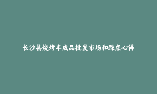 长沙县烧烤半成品批发市场和踩点心得