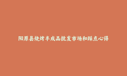 阳原县烧烤半成品批发市场和踩点心得