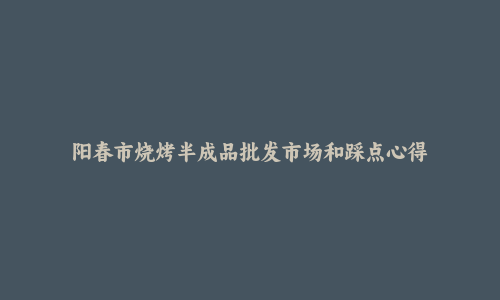 阳春市烧烤半成品批发市场和踩点心得