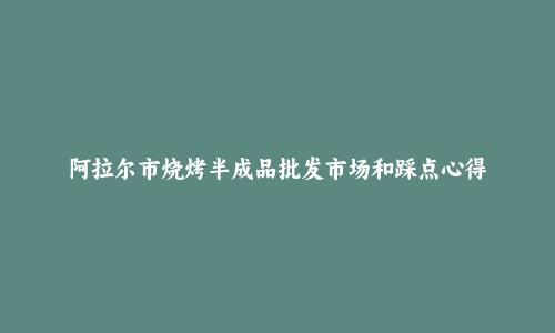 阿拉尔市烧烤半成品批发市场和踩点心得