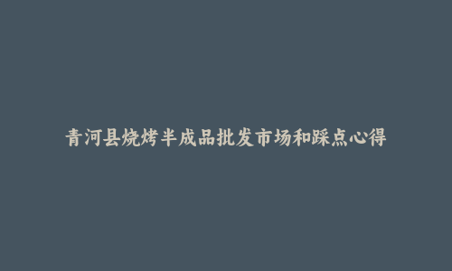 青河县烧烤半成品批发市场和踩点心得
