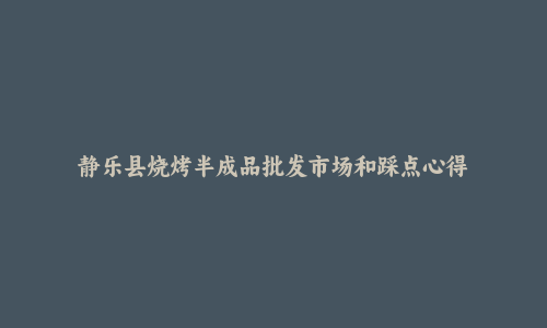 静乐县烧烤半成品批发市场和踩点心得