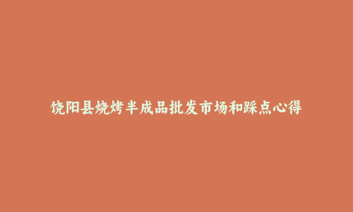 饶阳县烧烤半成品批发市场和踩点心得