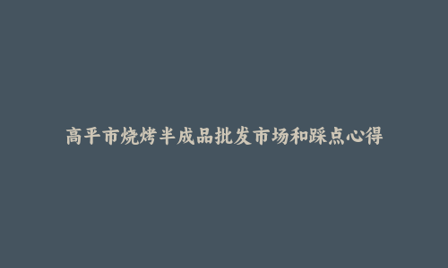 高平市烧烤半成品批发市场和踩点心得