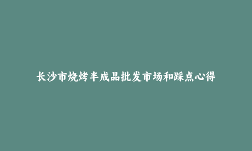 长沙市烧烤半成品批发市场和踩点心得