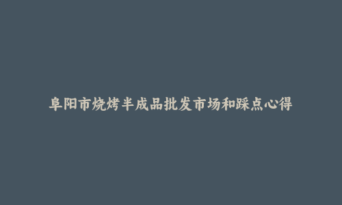阜阳市烧烤半成品批发市场和踩点心得