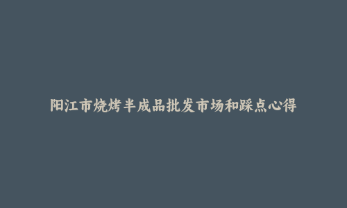 阳江市烧烤半成品批发市场和踩点心得