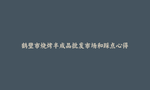 鹤壁市烧烤半成品批发市场和踩点心得