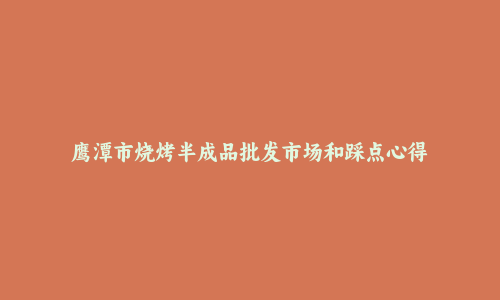 鹰潭市烧烤半成品批发市场和踩点心得