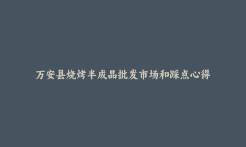 万安县烧烤半成品批发市场和踩点心得