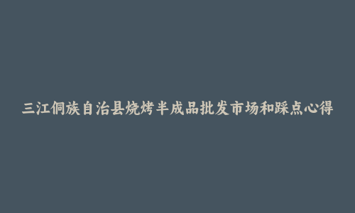 三江侗族自治县烧烤半成品批发市场和踩点心得