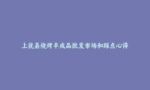 上犹县烧烤半成品批发市场和踩点心得