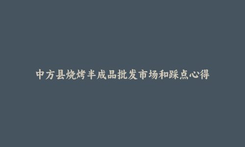 中方县烧烤半成品批发市场和踩点心得