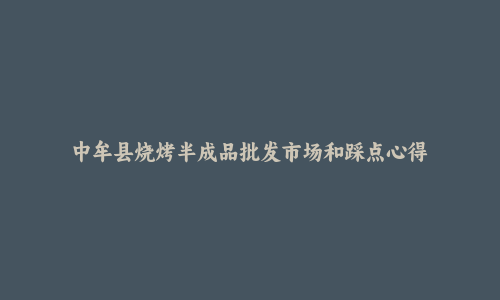 中牟县烧烤半成品批发市场和踩点心得