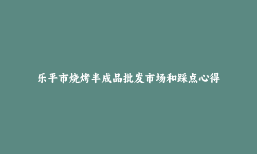 乐平市烧烤半成品批发市场和踩点心得