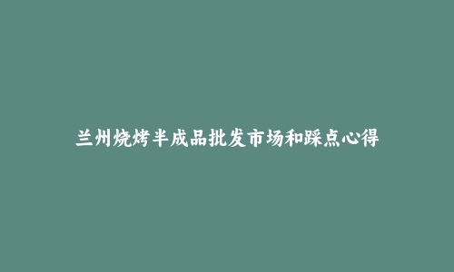 兰州烧烤半成品批发市场和踩点心得