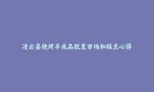 凌云县烧烤半成品批发市场和踩点心得