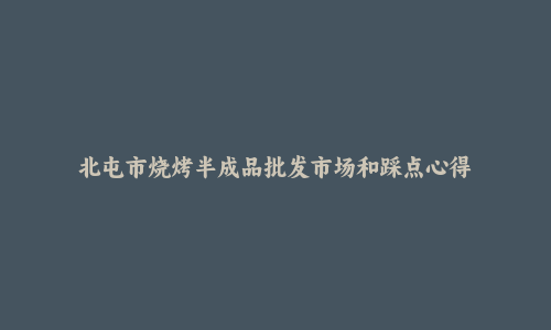 北屯市烧烤半成品批发市场和踩点心得