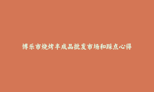 博乐市烧烤半成品批发市场和踩点心得