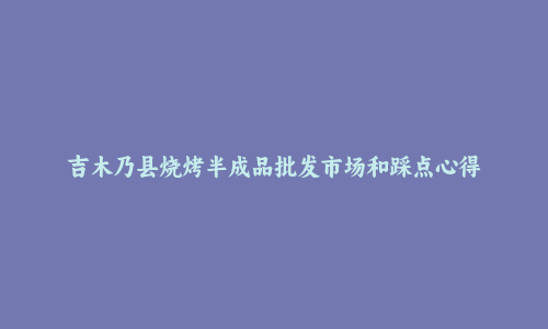吉木乃县烧烤半成品批发市场和踩点心得