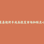 周至县烧烤半成品批发市场和踩点心得