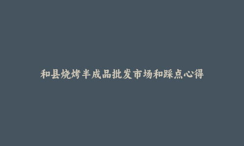 和县烧烤半成品批发市场和踩点心得