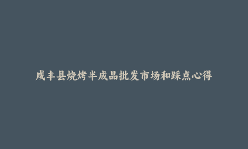 咸丰县烧烤半成品批发市场和踩点心得