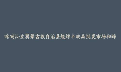 喀喇沁左翼蒙古族自治县烧烤半成品批发市场和踩点心得