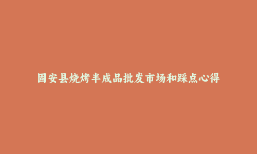 固安县烧烤半成品批发市场和踩点心得