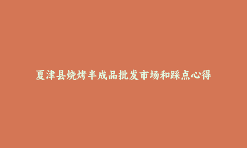 夏津县烧烤半成品批发市场和踩点心得